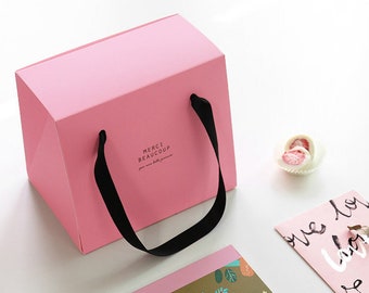 Gift Box,Shopping Bag,luxury Gift Bag,Gift Bag,Pink Gift Box,Holiday Gift Bag,Merci Beaucoup,mother's day gift bag
