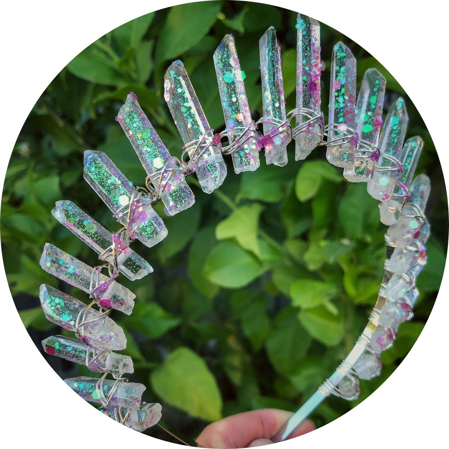 The Sarah Glitter Short Raw Clear Crystal Quartz Glitter Etsy