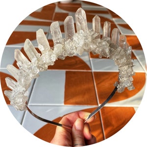 The Kellie - shattered clear crystal quartz headband crown