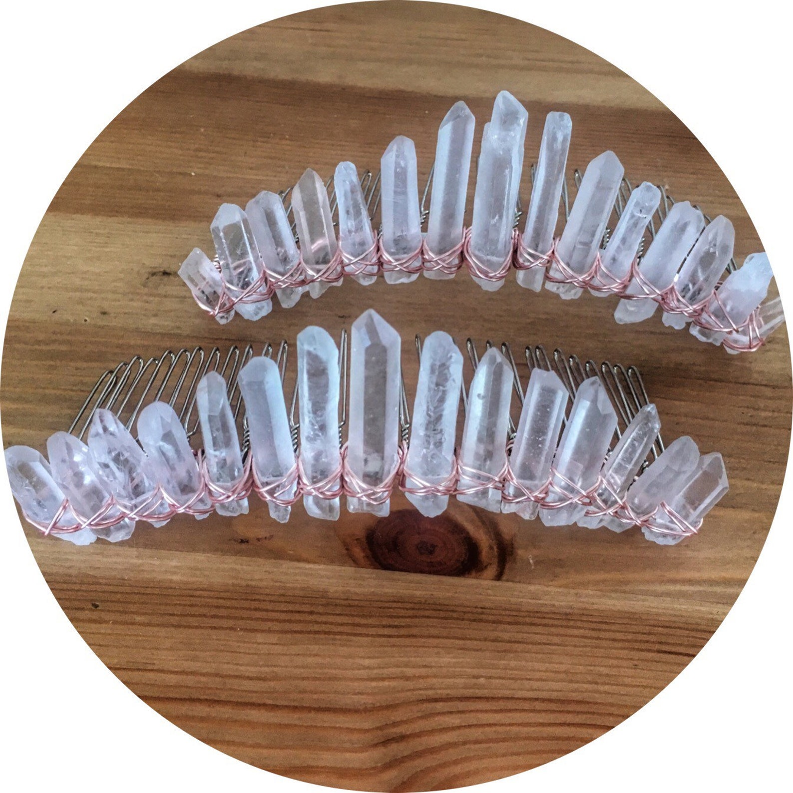 The Nayiri long Crystal Quartz Hair Comb Bridal for Updo Etsy