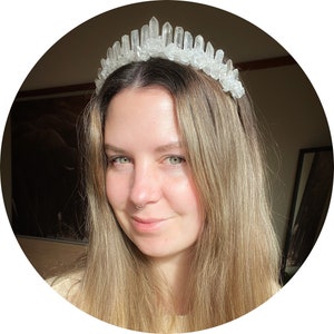 The Kellie shattered clear crystal quartz headband crown image 5