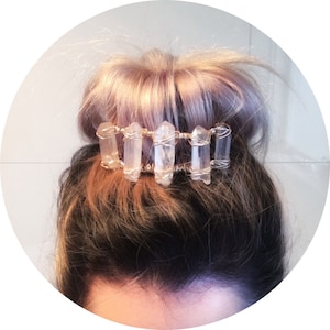 The Becky - Clear quartz bun cuff in gold, silver or rose gold wire