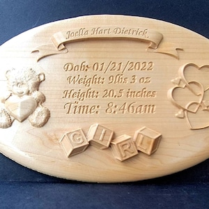 Custom Birth announcement sign, newborn, welcome baby, Baby girl, Baby boy, Baby stats, birth stats, baby keepsake, birth anouncement sign