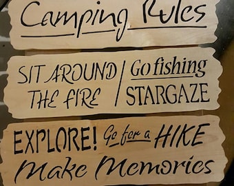 Camping sign, Campground rules, fisherman sign, Camping rules sign, Personalized sign, trailer, camping, wooden signs, fishing signs,