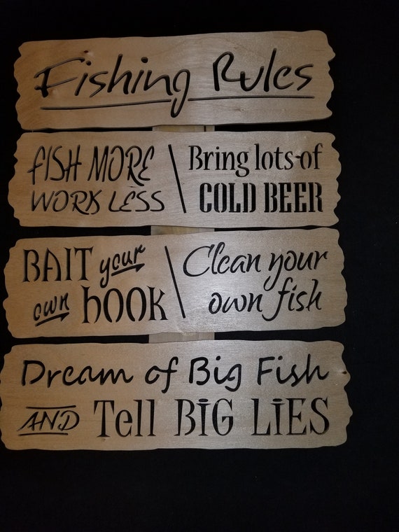 Fishing Rules Sign Fisherman Rules Camping Sign Camp Etsy