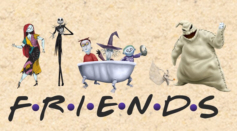 Nightmare Before Christmas Jack Sally Friends PNG JPEG | Etsy