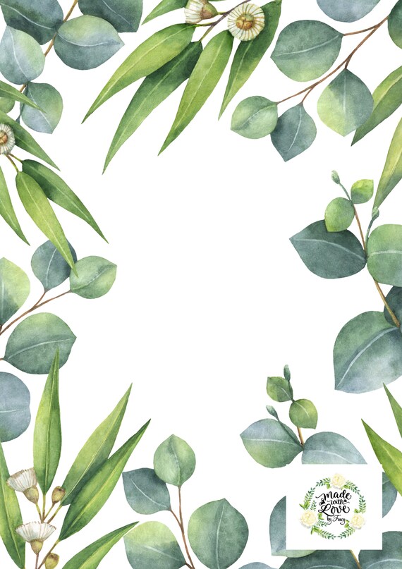Greenery Eucalyptus Succulent Border Digital Download Etsy Singapore