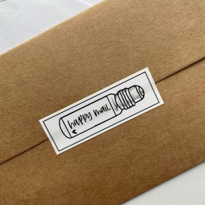 Essential Oil Bottle Happy Mail Stickers - Vinyl, Set of 25