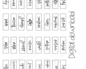 Downloaden und drucken Sie 32 wunderliche ätherische Öl-Rollenetiketten für 10-ml- und 5-ml-Rollenflaschen, digitaler Download, Bulk-Rollenetiketten