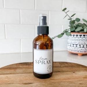 Linen Spray Label: Modern Waterproof Vinyl, DIY Essential Oil