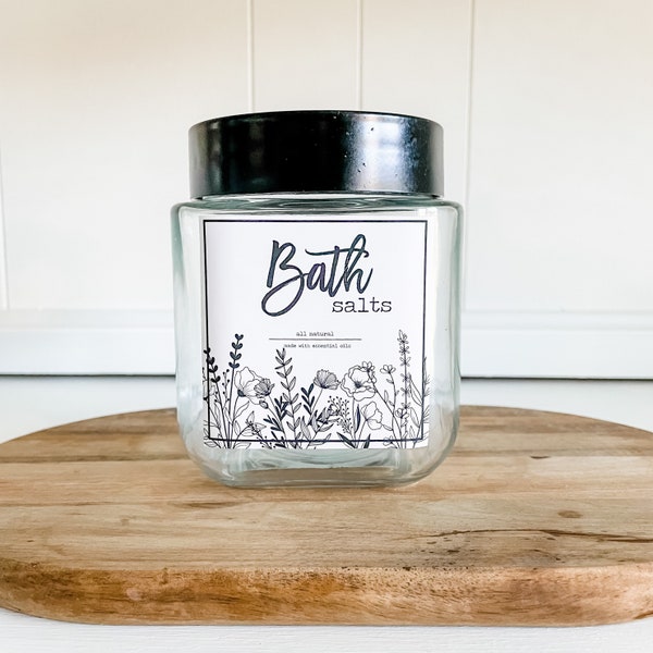 Printed and ready to ship! Bath salt vinyl label, modern label for DIY bath salt