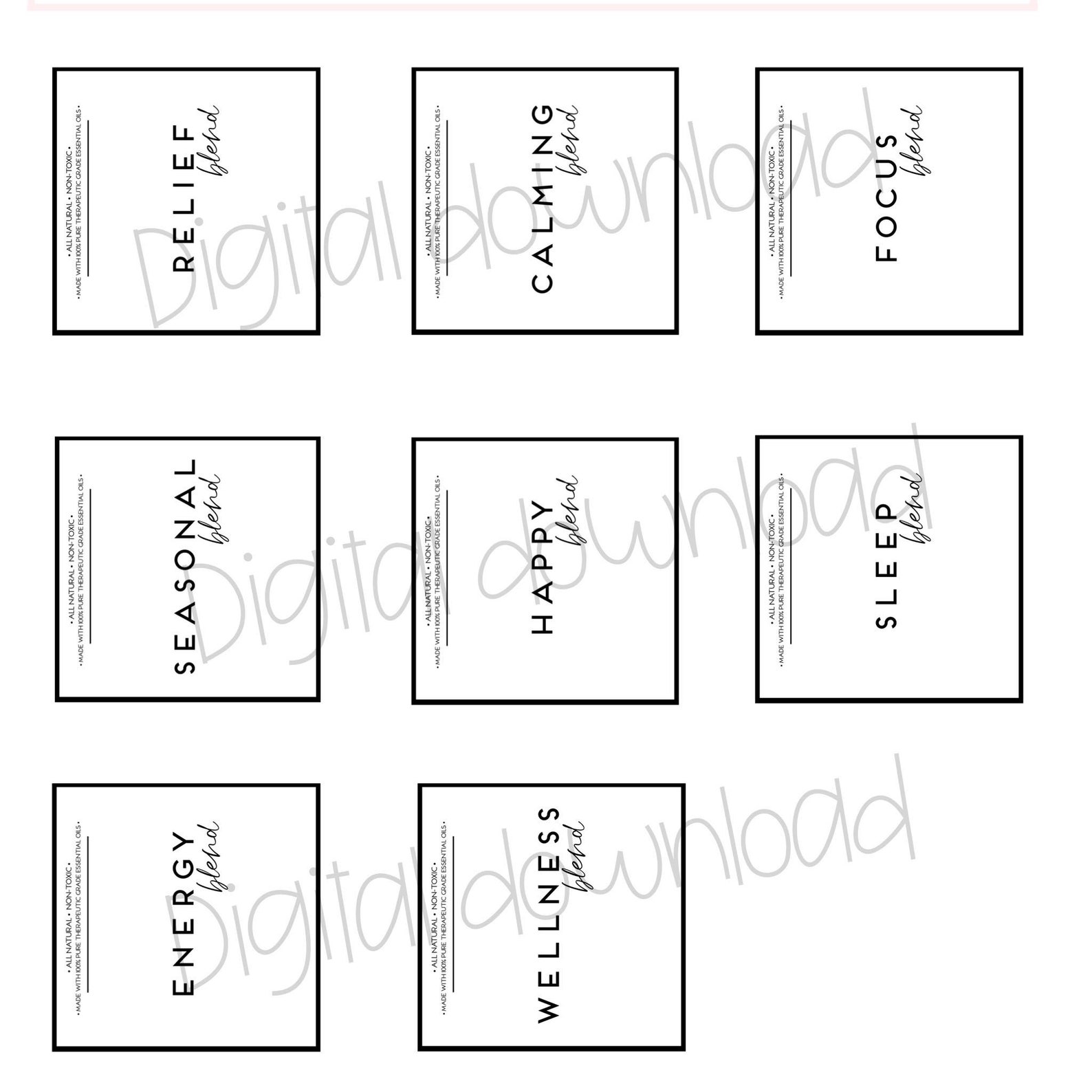 Download and Print Modern Essential Oil Roller Labels - Etsy