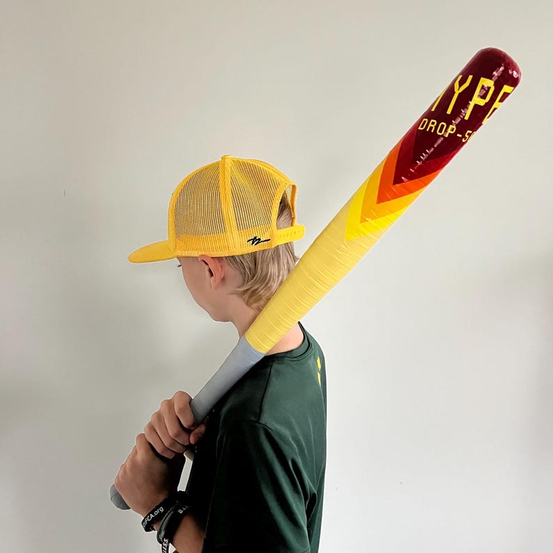 Taped Baseball Ball Bat: Taped Plastic Bat, Hype Bat in Red or Blue - Etsy