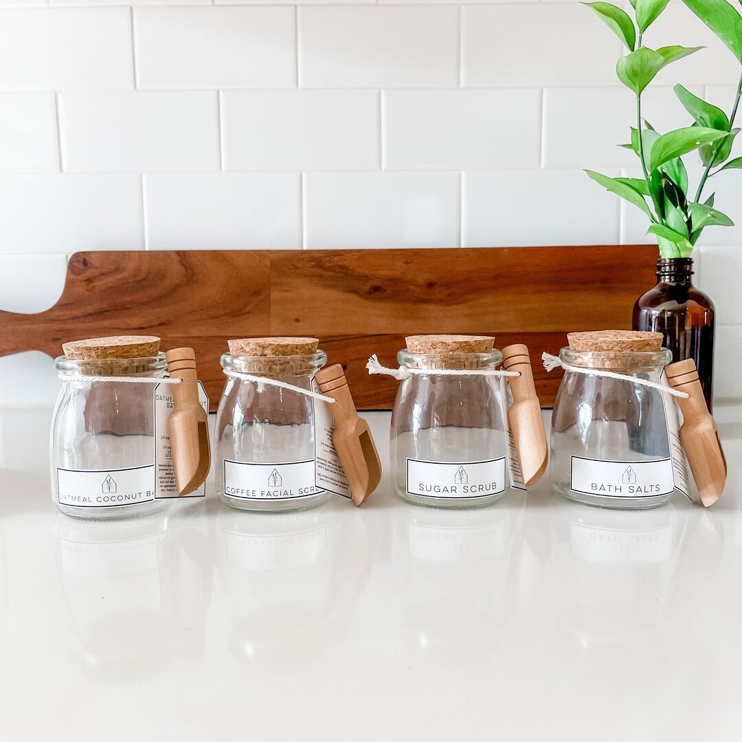 DIY in a Jar With Wooden Spoon and Recipe Card, Diy Sugar Scrub, Bath ...