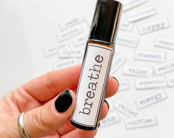 Essential Oil Roller Labels: Waterproof Vinyl Stickers, 32-Piece Set
