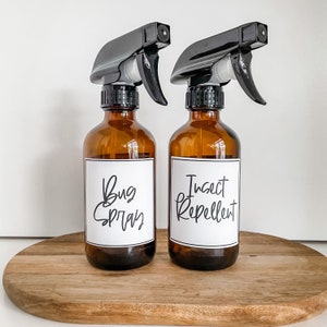 Waterproof Bug Spray Label: Essential Oil Insect Repellent Vinyl Sticker