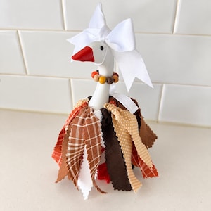 MINI conjunto de ganso de escritorio para otoño, tutú de retazos de tela para ganso de escritorio, vestido de Acción de Gracias para ganso de escritorio, tutú de ganso para las fiestas