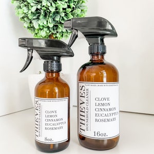 Thieves Household cleaner and vinyl labels for 16oz and 8oz spray bottles