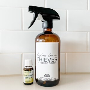 Thieves Household cleaner and vinyl labels for 16oz and 8oz spray bottles