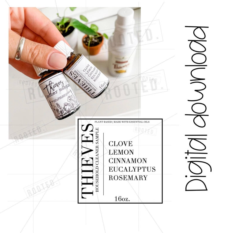 Ready to Download and Print Thieves Cleaner Sample Labels for - Etsy