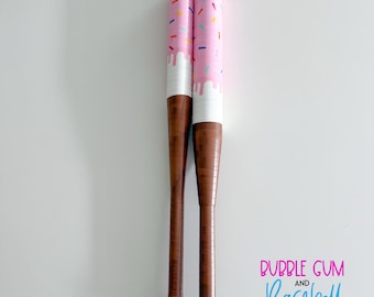 Bate de béisbol de plástico con cinta adhesiva Drippy Ice Cream, disponible en azul o rosa. Envío rápido.