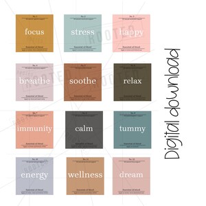 Boho Essential Oil Roller Labels: Printable Stickers (Digital Download)