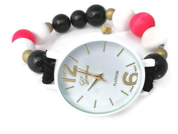 Orologio bracciale elastico donna Orologio con perle di | Etsy Italia