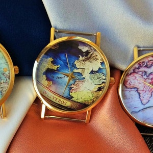Orologio donna mappamondo Orologio da polso mappa Orologio | Etsy Italia