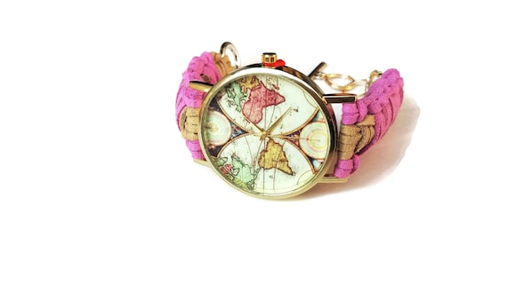 Orologio donna mappamondo Orologio da polso mappa Orologio | Etsy Italia