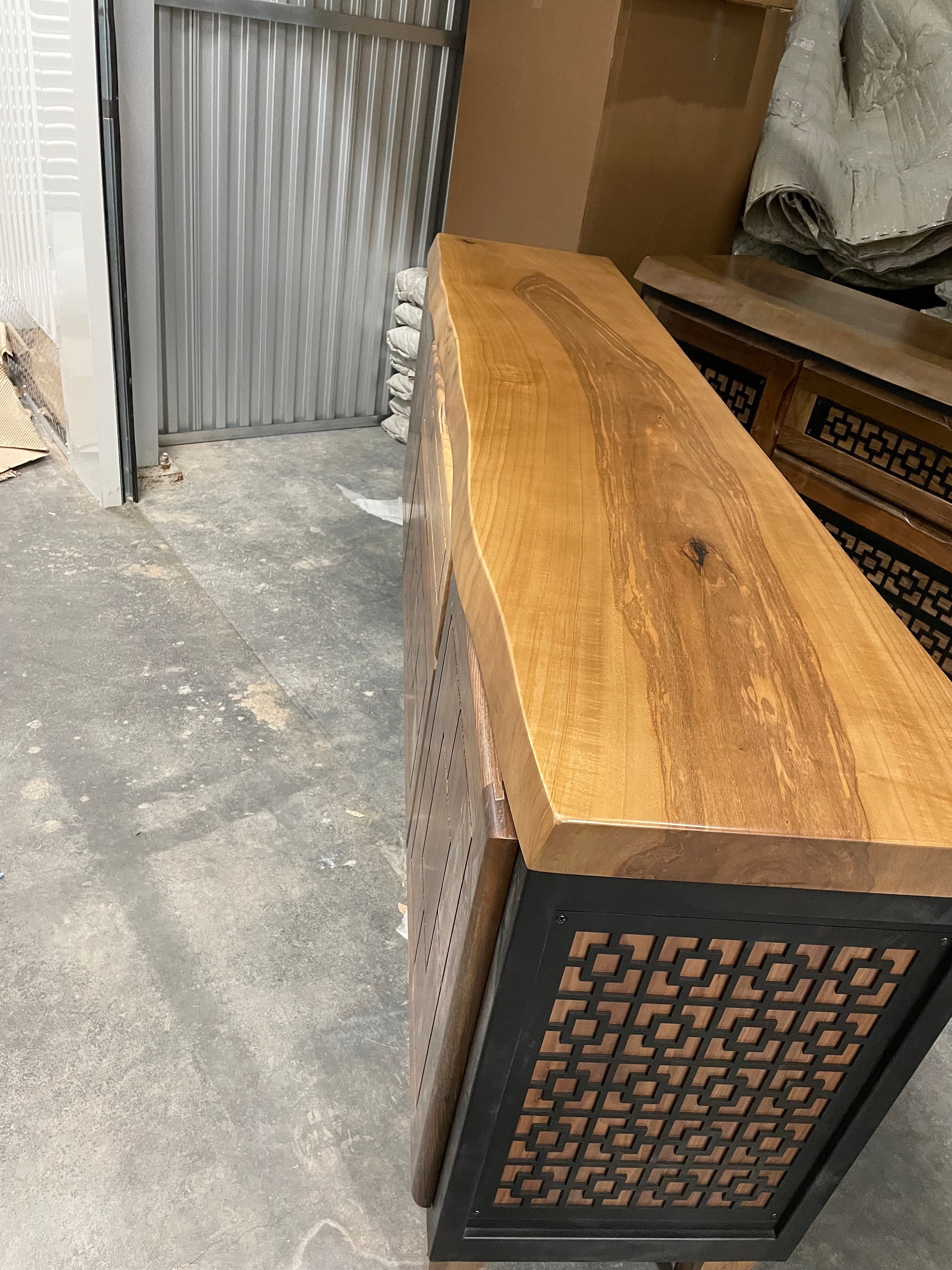 Walnut Live Edge Top Console Sideboard & Buffets - Etsy