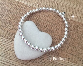 Bracelet perles 5 mm en argent 925ème