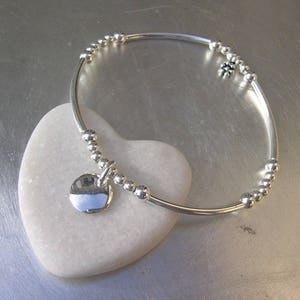 Bracelet en argent 925ème et sa médaille ronde bombée image 3