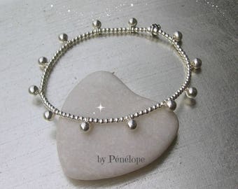 Bracelet mini perles et perles 4mm en argent 925ème