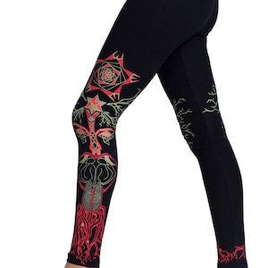 Festival Leggings, Yoga Leggings, Tree of Life print leggings, Psychedelic Art Sacred Geometry leggings, Spiritual Clothing, Yoga gift