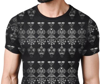 Psychedelic all over print T-shirt, Sacred geometry t shirt, Streetwear clothing, Psy trance shirt, Trippy t-shirt, festival clothing man