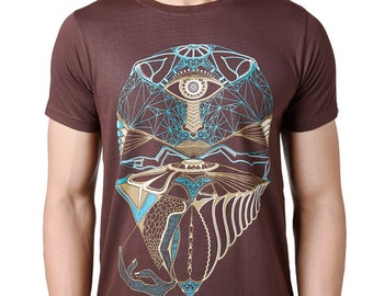 Psychedelic Mens T shirt, Third Eye T shirt, Fractals t shirt, Festival clothing man, urban streetwear, graphic t shirt, trippy t shirt