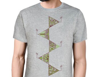Men's Graphic T-shirt, minimal graphic tee, Elements t-shirt, geometric print, triangles t-shirt, Art T-shirt, Streetwear graphics