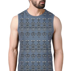 Monkey Mind Men&#39;s Tank - Yoga Men Tank - Festival Wear - Sacred Geometry Mens Tee - Camiseta gráfica - Yoga mens clothing - Space mens tank