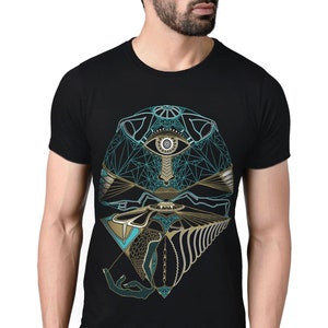 Eye of Mind Psychedelic T shirt, Graphic Art T shirt, Fractals T shirt,Festival clothing man, Acid t shirt, Trippy Tshirt, Psychedelic shirt