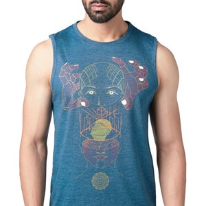 Evolution of the Mind men's graphic screen print T-shirt, Cosmic Psychedelic tee, Alternative hippie vaporwave clothing, Crazy art shirt image 1