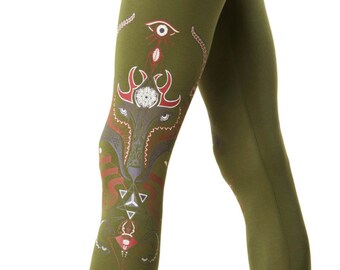 Women&#39;s Wolf Leggings-Animal Print leggings-Gym leggings-Workout legging-Women Tights-Printed Leggings-Boho-Gypsy Leggings-Hippie legging