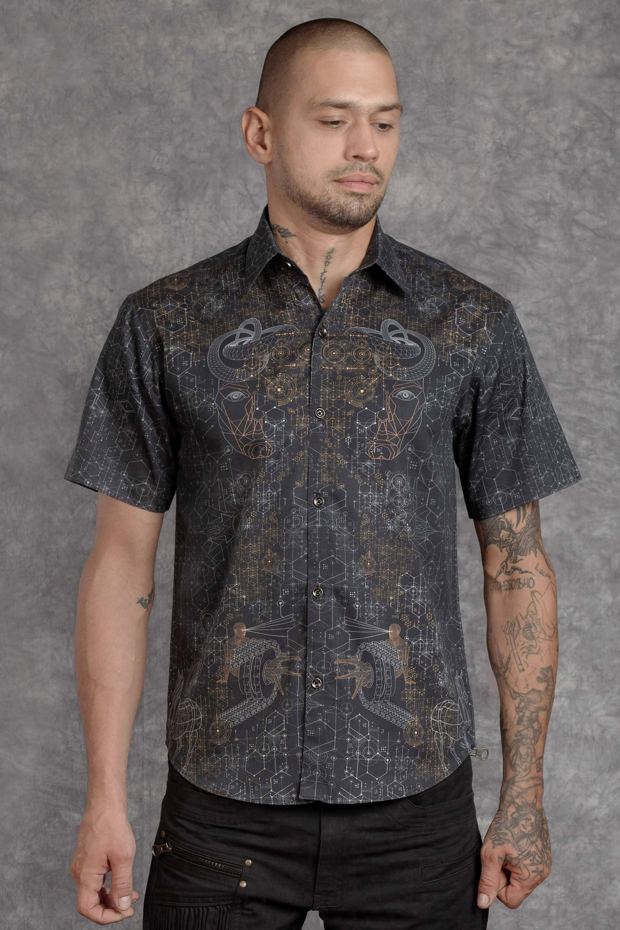 Buy Button up Short Sleeve Shirt Online In India -  India