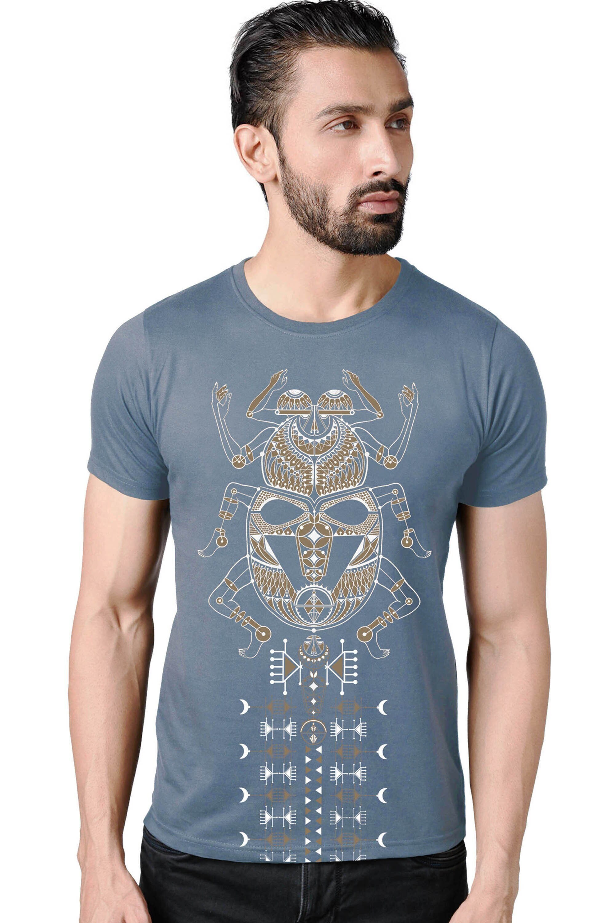 Scarab Beetle Art T-shirt, Unique Insect Tee, Steampunk Designer ...