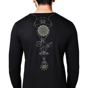 Grafisches Kunst-Langarm-T-Shirt Dm-T-Shirt Visionäre Kunstkleidung Psychedelische Kunst-Vollärmel Siebdruck-Kunst-T-Shirt Sci-Fi-Shirt Bild 2