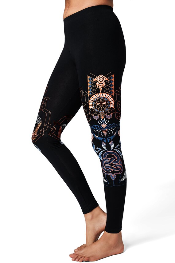 Snake Leggings Festival Leggings Yoga leggings Graphic leggings Kundalini Yoga Women/'s Leggings Psychedelic- Geometric print- Yoga