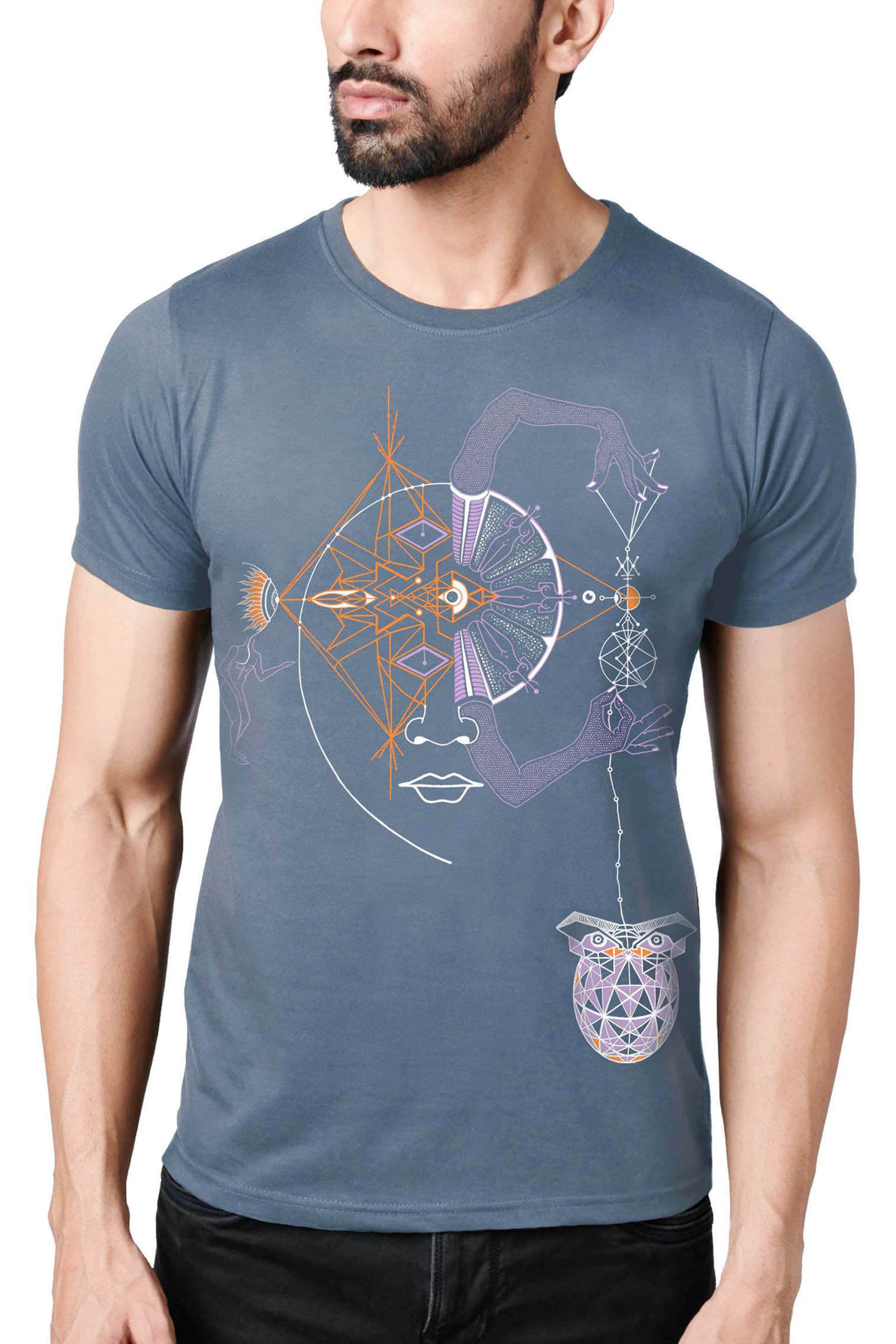 Geometric Graffiti Psychedelic Men's Short Sleeve Shirt