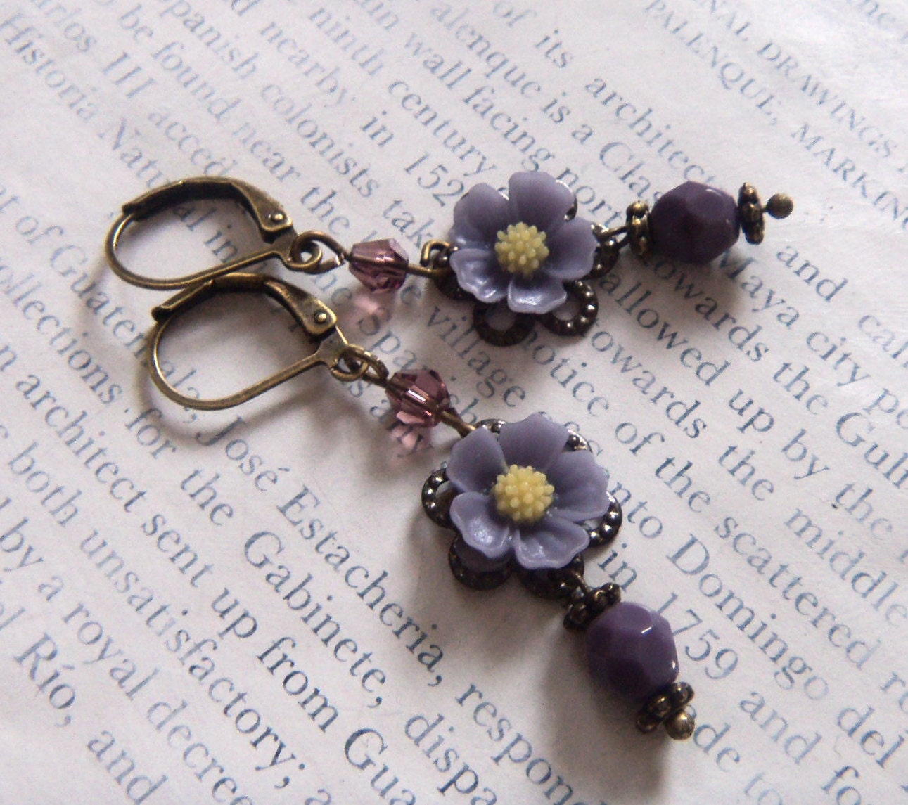 Lavender flower earrings Clearance
