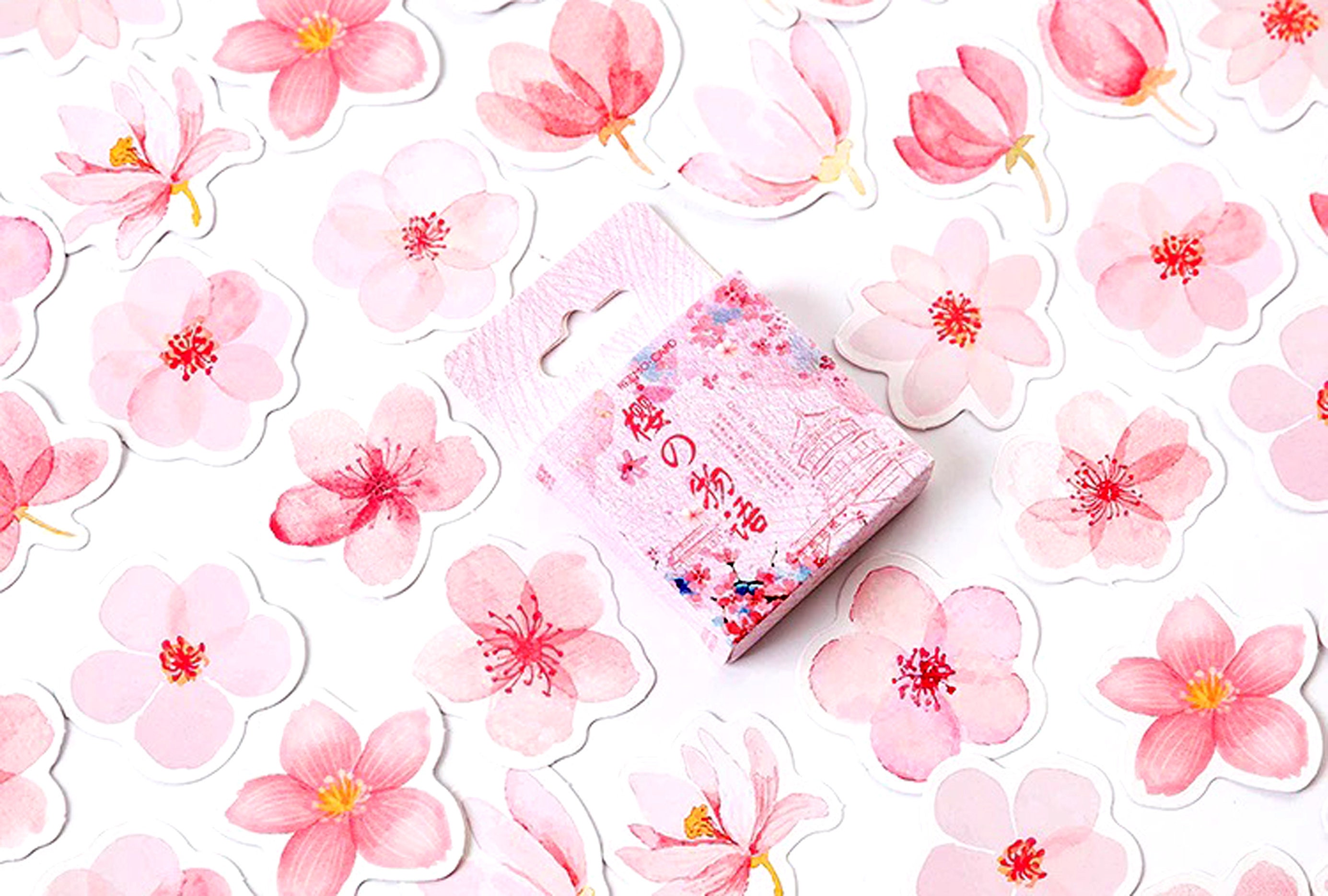 Sakura Flower Stickers Pink Petal Floral Japanese Tree Garden Etsy