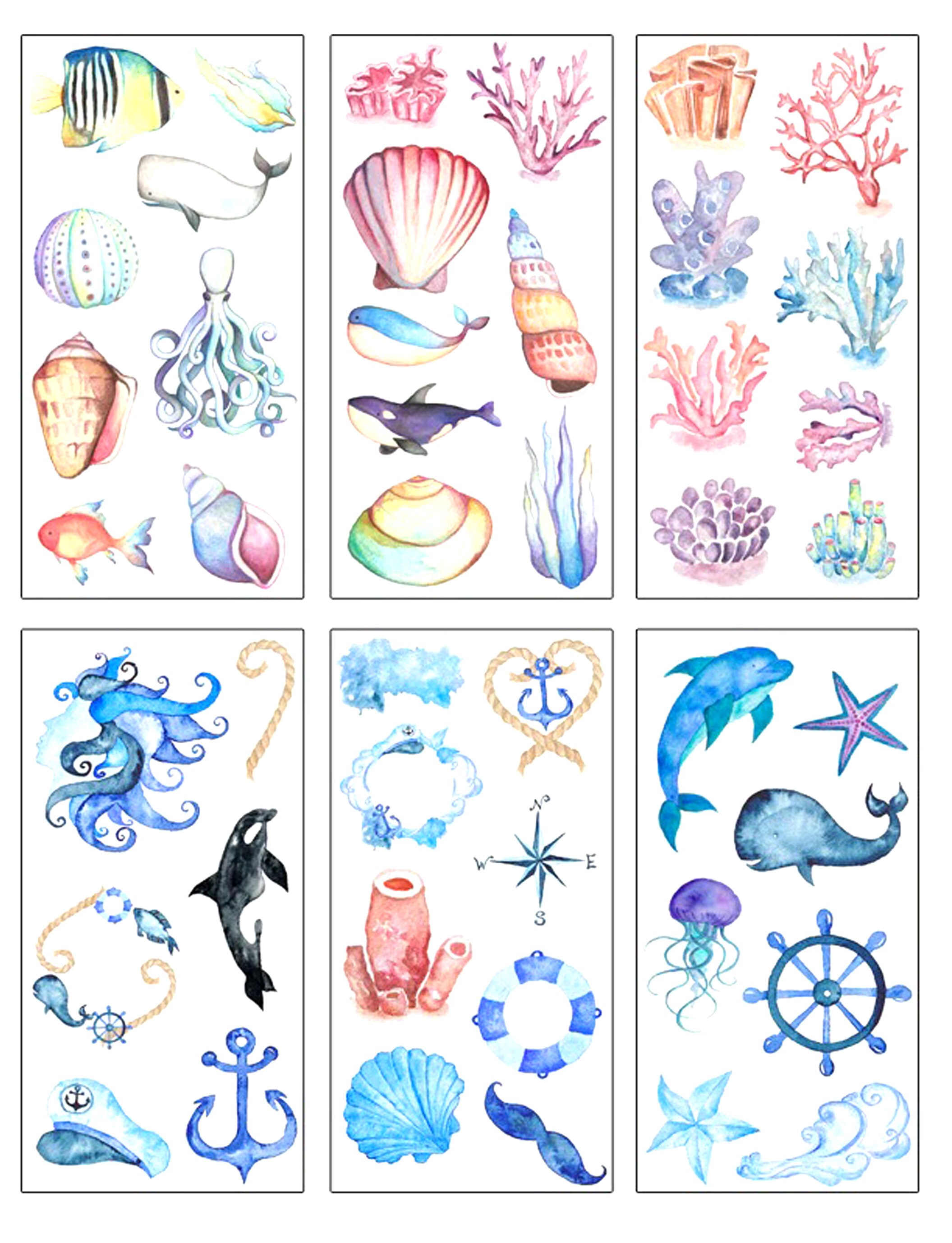 Ocean Life Stickers Shell Coral Whale Fish Dolphin Octopus Etsy UK