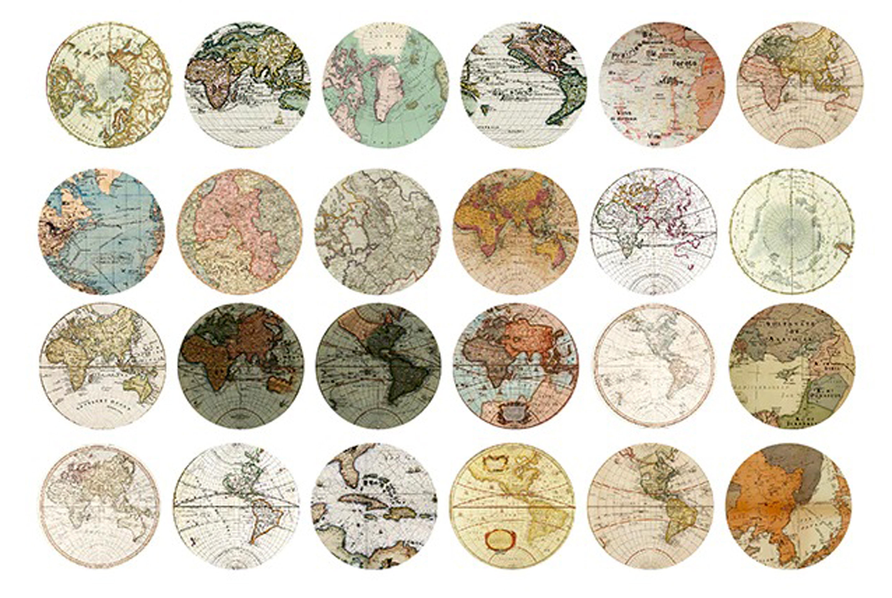 Map Stickers Earth World Travel Vintage Scrapbook Journal - Etsy